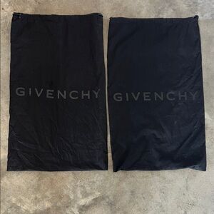 Authentic Givenchy Black Logo Drawstring Dust Bags, Set of 2